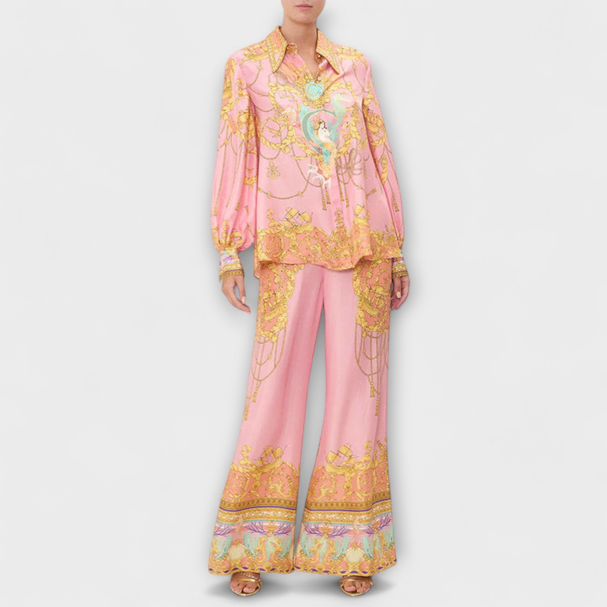 Sage ™ | Uvoľnená košeľa s morskou pannou a elastické nohavice s vysokým pásom