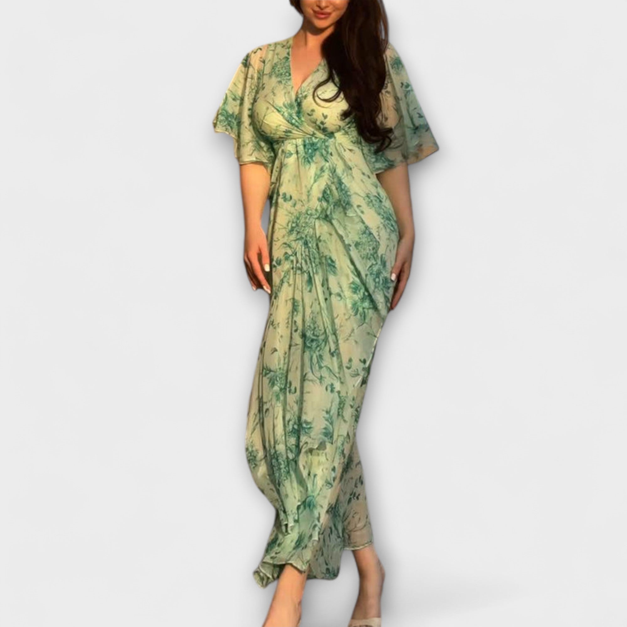 Lana ™ |Štýlové kvetinové šaty s V-výstrihom