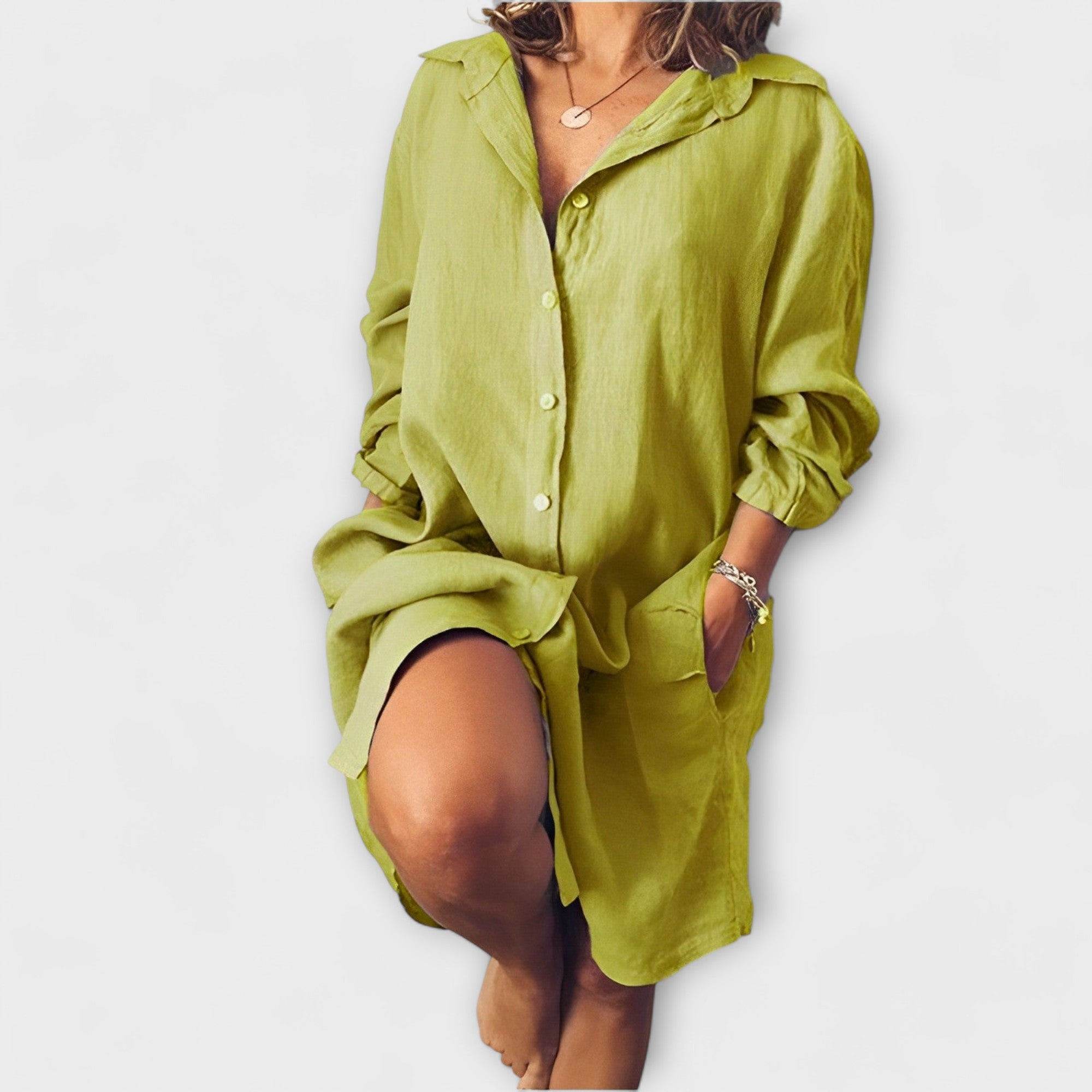 Krista™ |Pohodlná ľanová blúzka na bežné nosenie