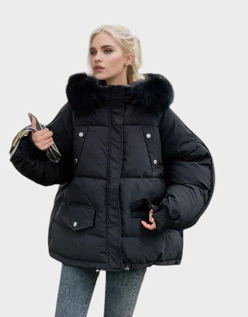 Božena ™ | ŠTÝLOVÁ PREŠÍVANÁ BUNDA S KOŽUŠINOVÝM LEMOM