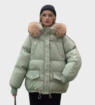 Božena ™ | ŠTÝLOVÁ PREŠÍVANÁ BUNDA S KOŽUŠINOVÝM LEMOM