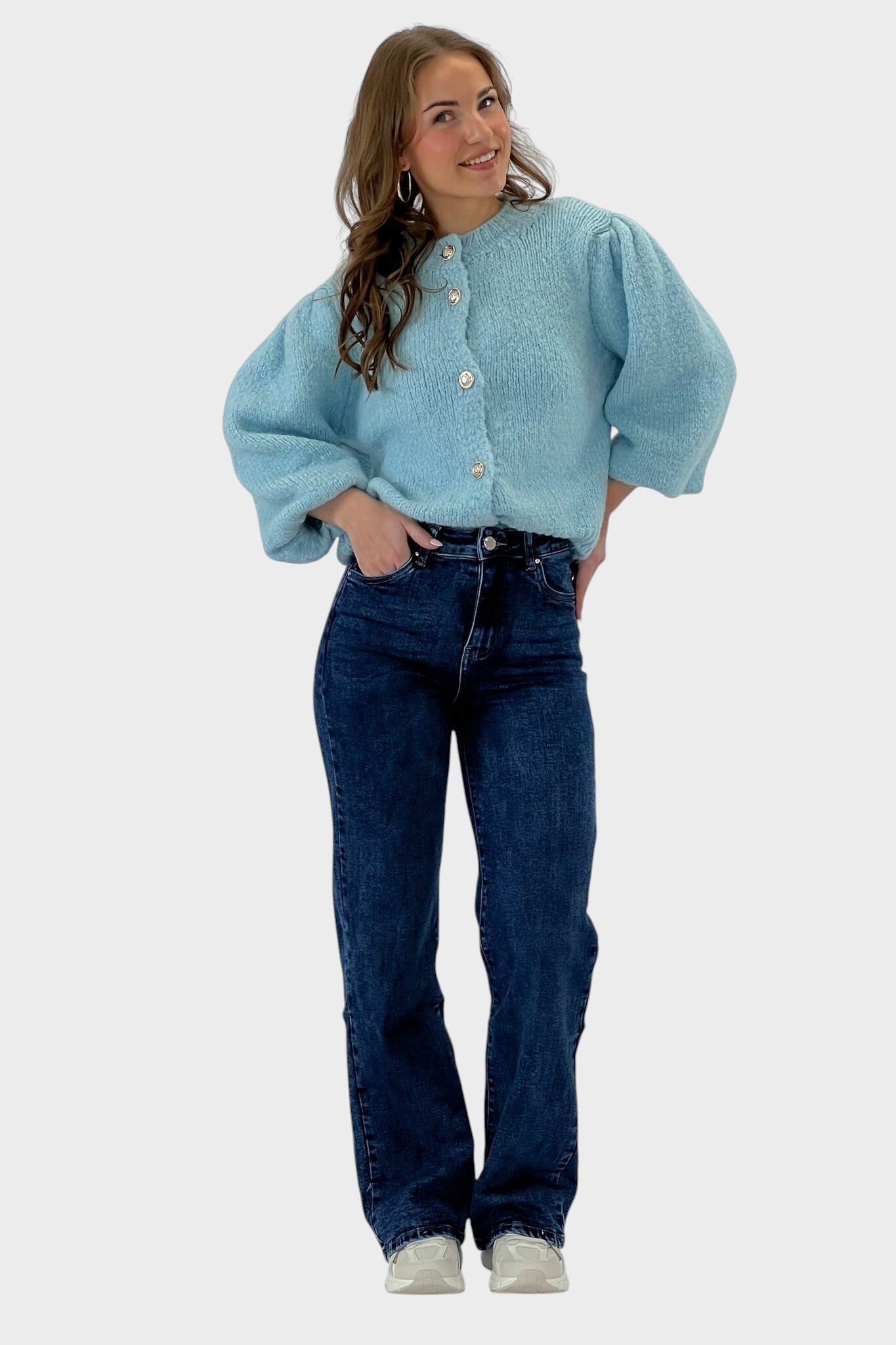 Júlia ™ |Džínsy so širokými nohavicami – Kráľovsky modrá