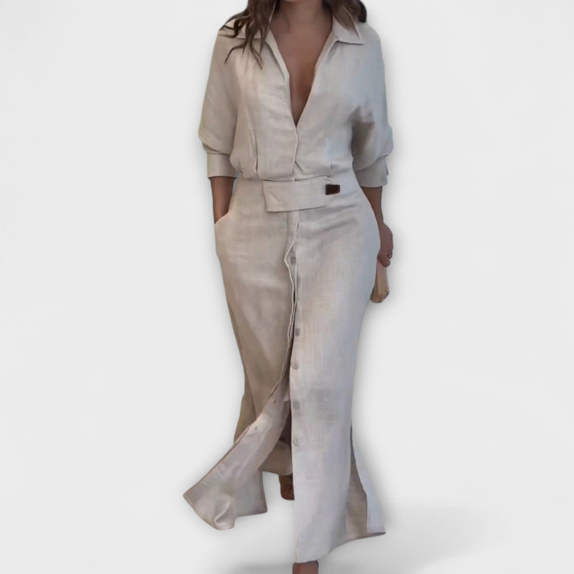 Jeanette ™ | Maxi šaty s V-výstrihom