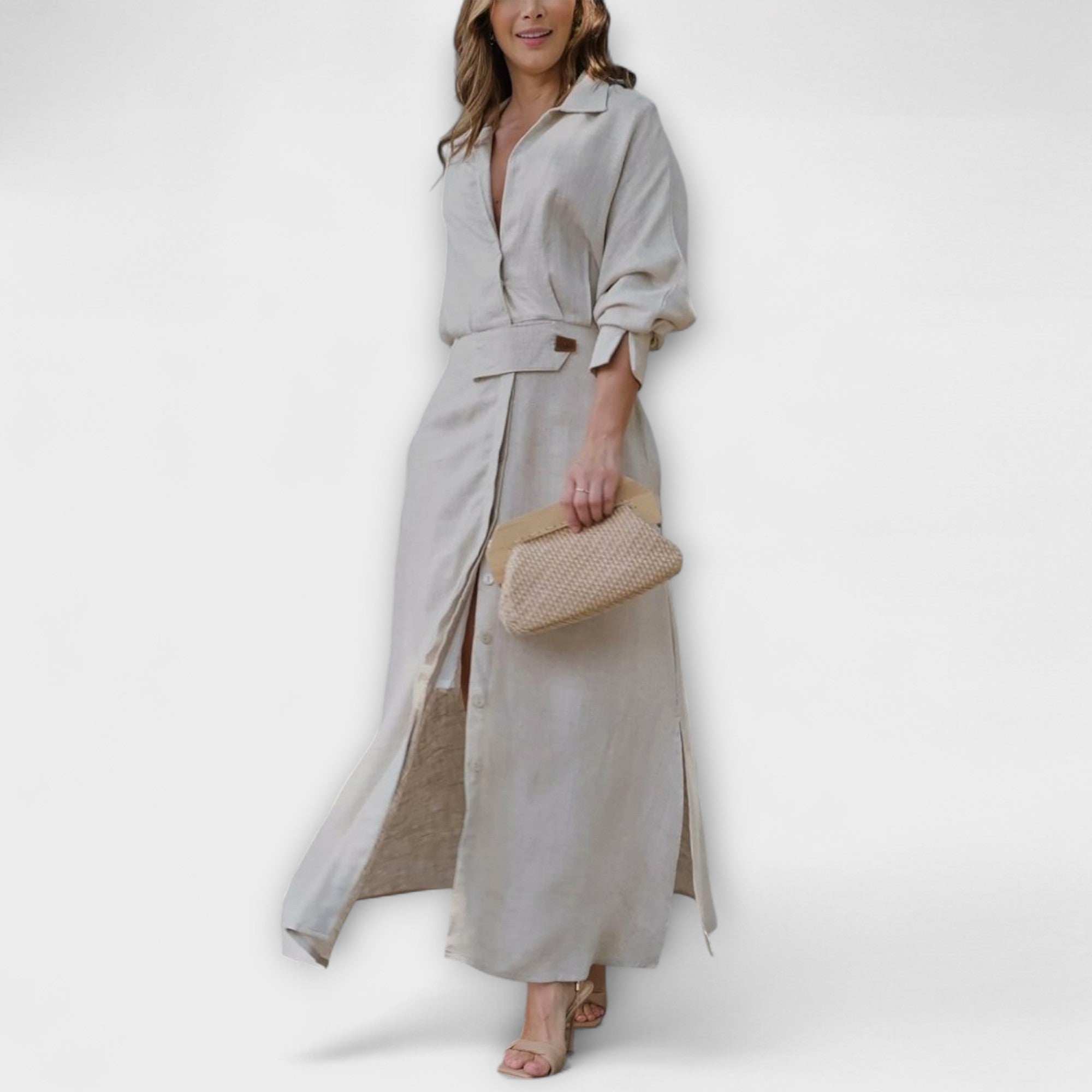 Jeanette ™ | Maxi šaty s V-výstrihom