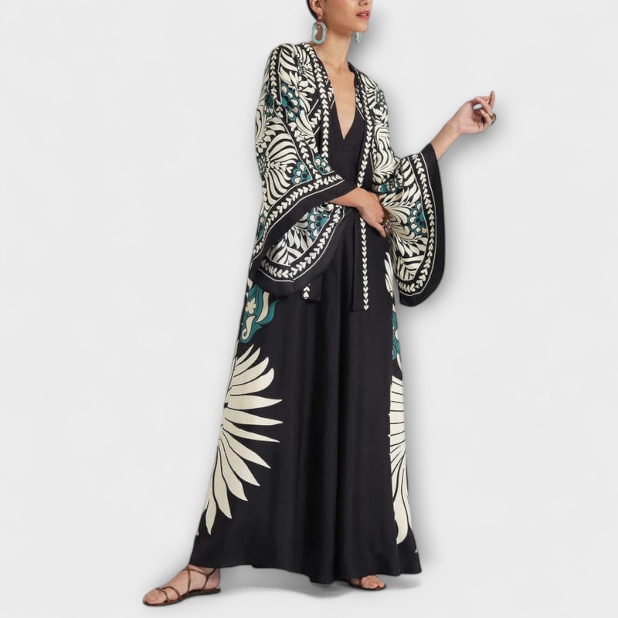 Giselle ™ | Štýlové kvetinové vzorované voľné maxi šaty