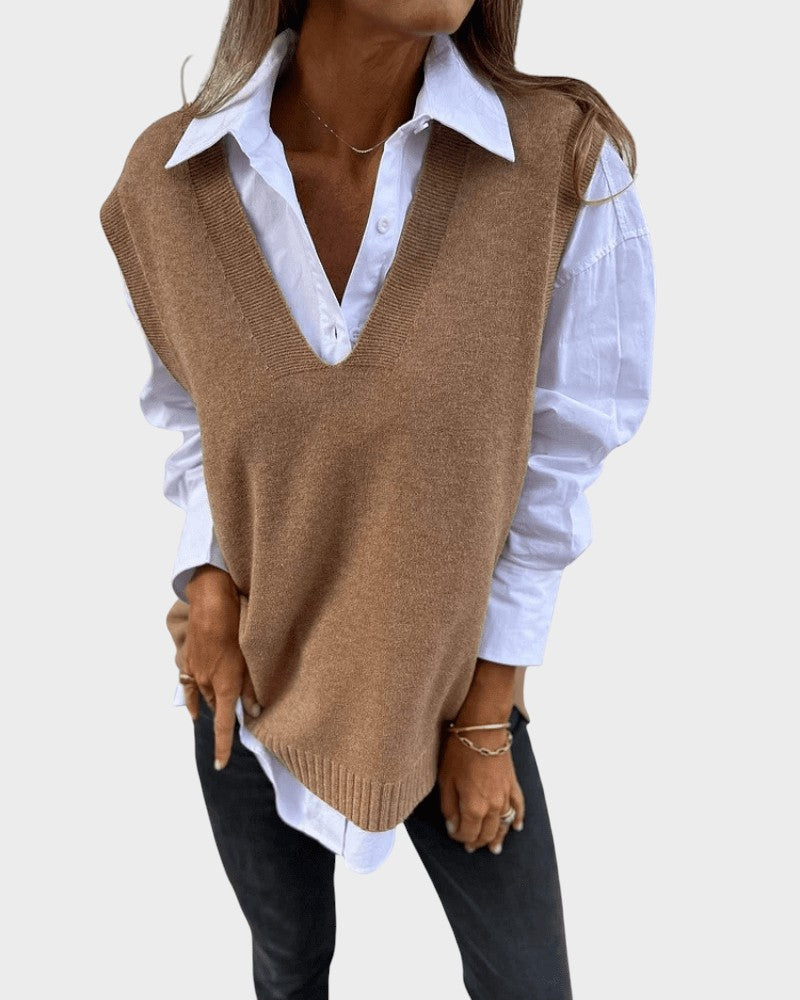 Hana ™ |Pletená vesta bez rukávov