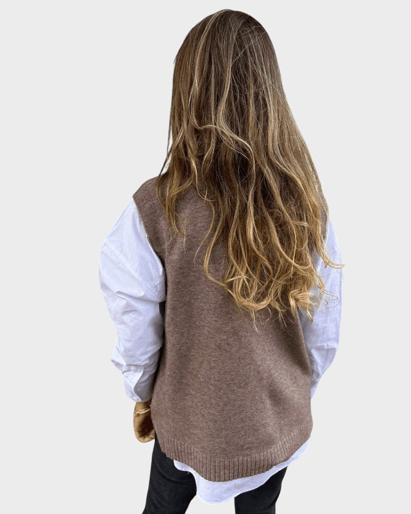 Hana ™ |Pletená vesta bez rukávov