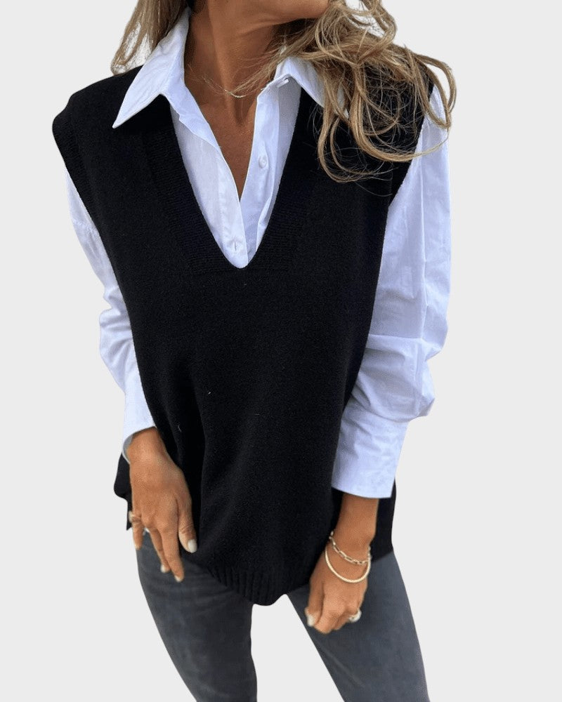 Hana ™ |Pletená vesta bez rukávov