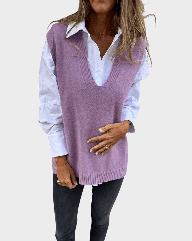 Hana ™ |Pletená vesta bez rukávov