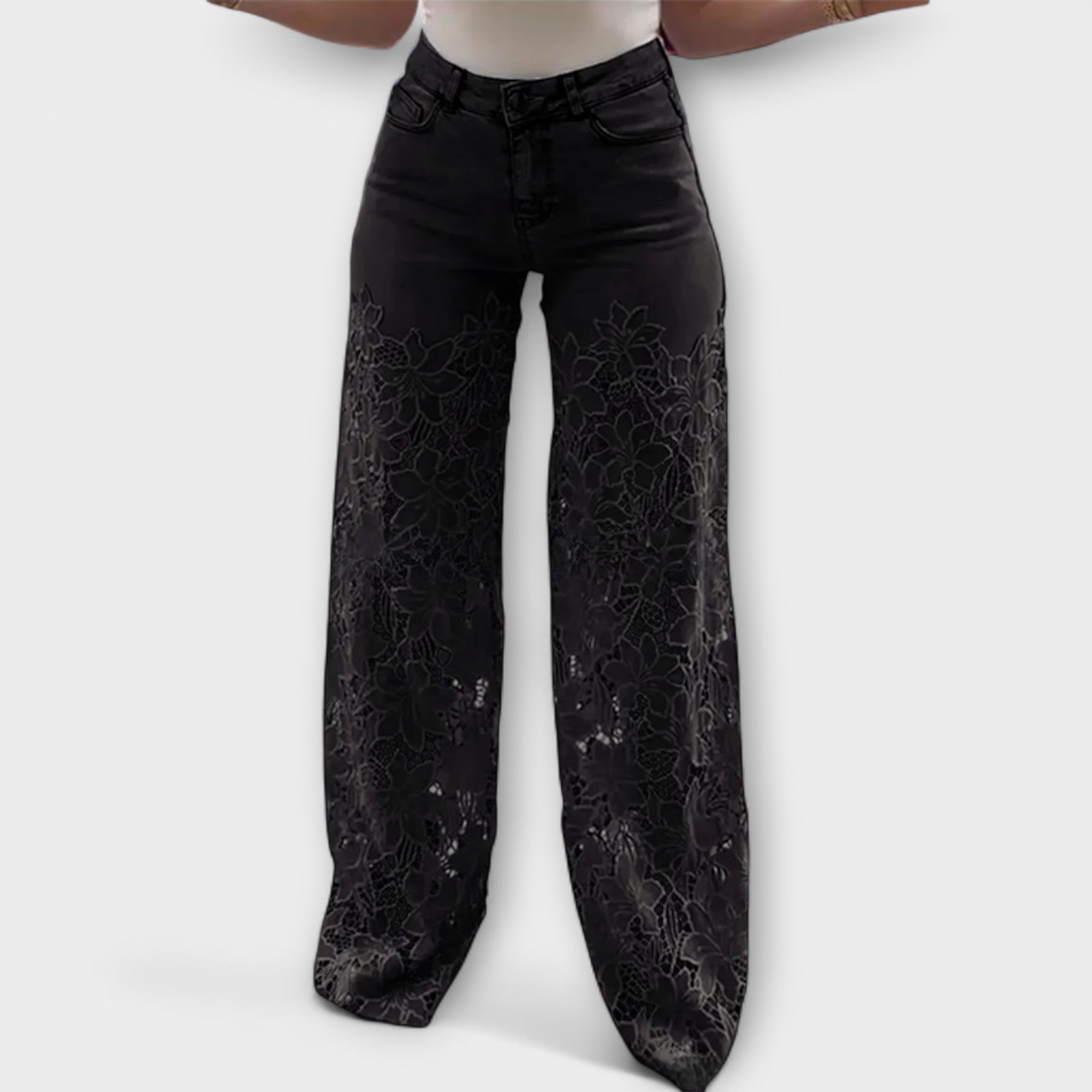 Soňa ™ |Trendy čipkované patchwork džínsy