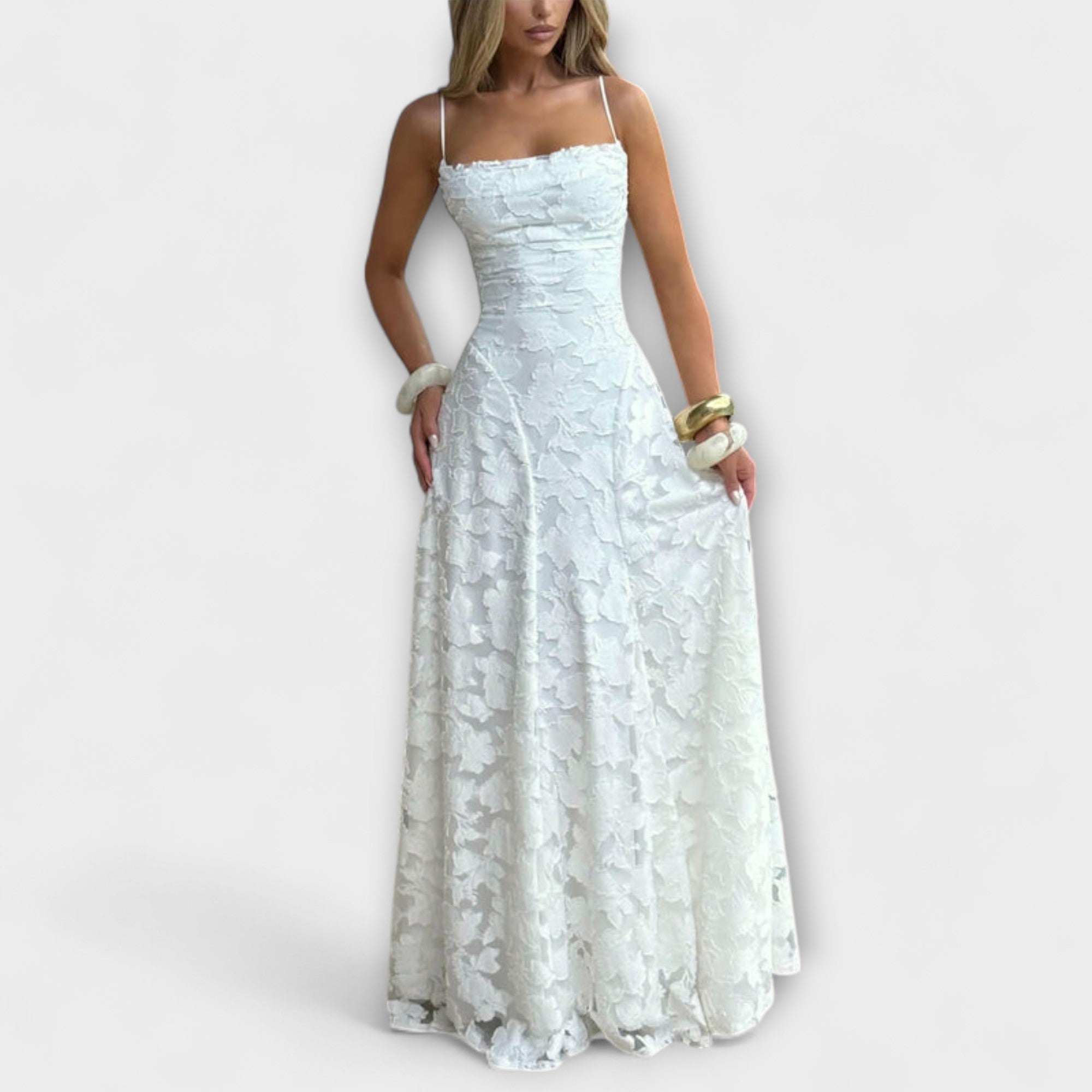 Emberly  ™ ｜ Elegantné Jacquard-Maxikleid