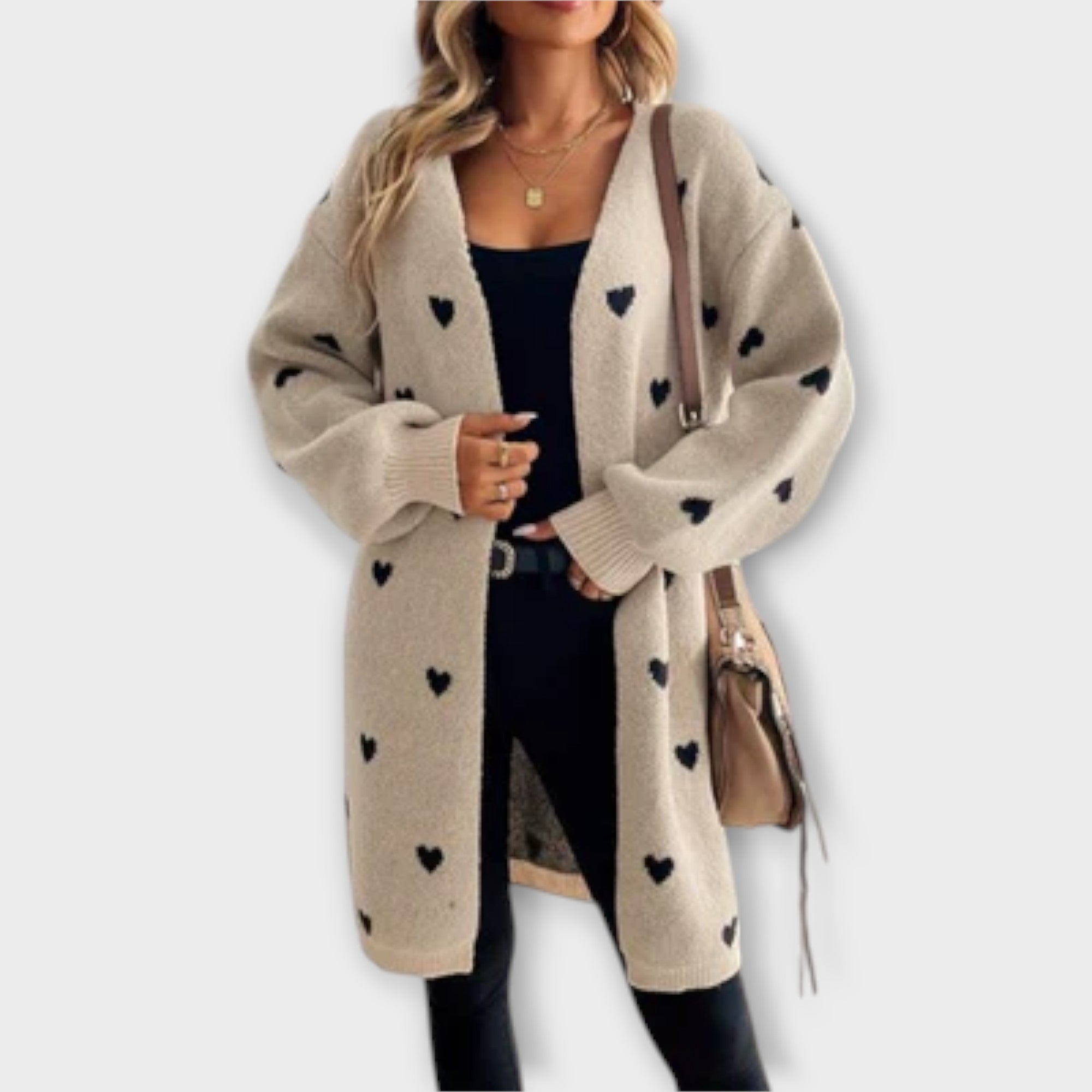 Julia ™ ｜ Cardigan srdiečkovým vzorom