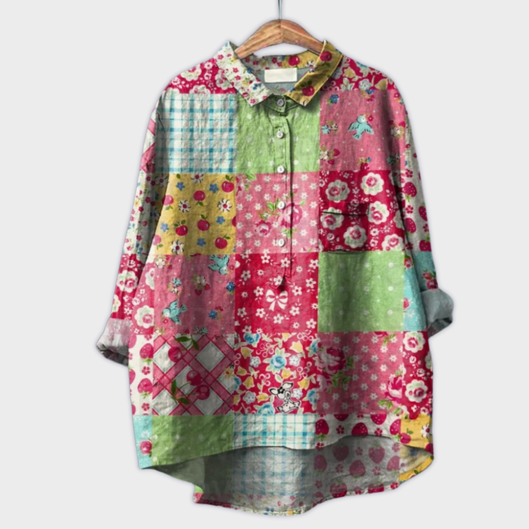 Magdalena ™ ｜ Ručne vyrobená dámska blúzka s kvetinovým dizajnom