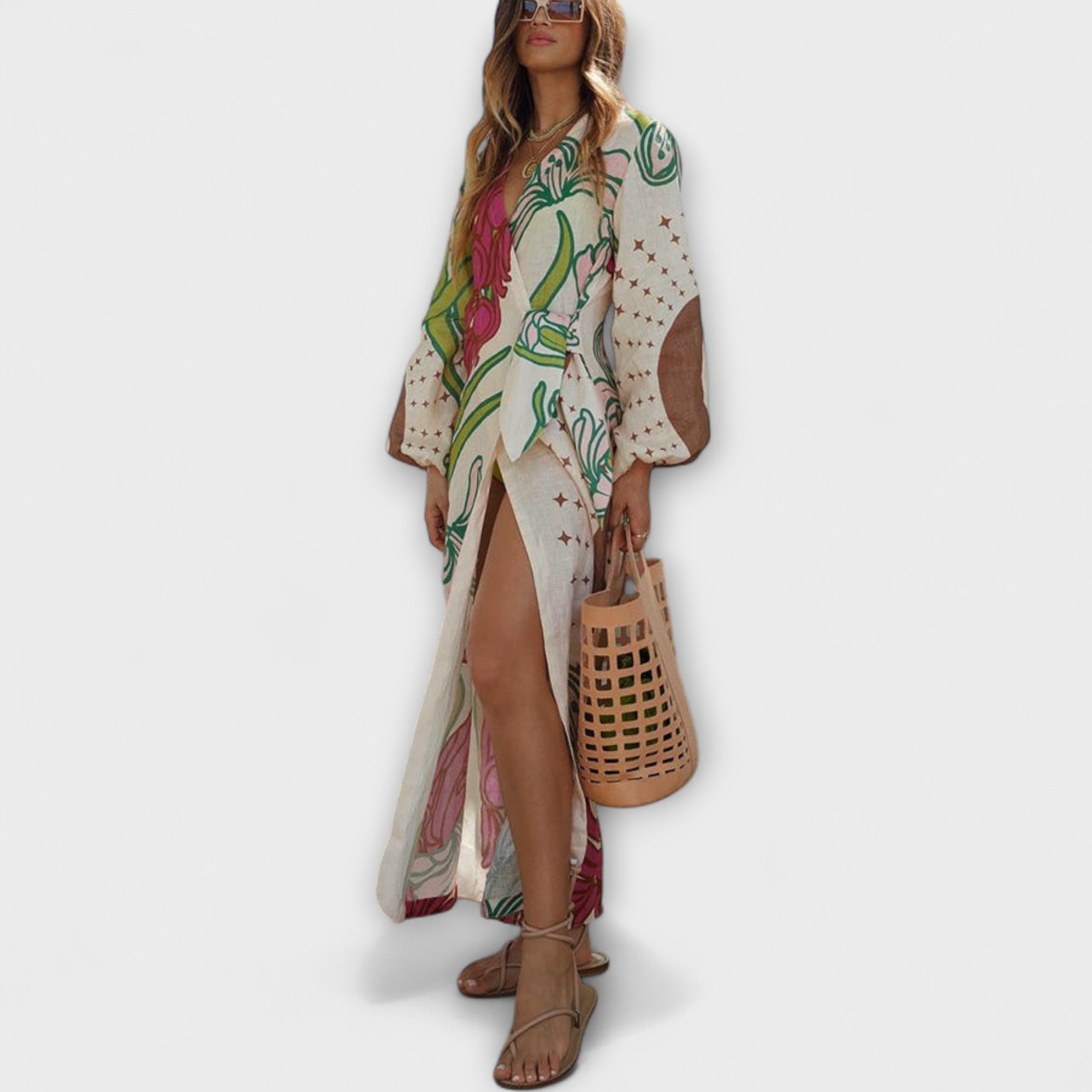 Tracey ™ ｜Bindetunika Maxikleid