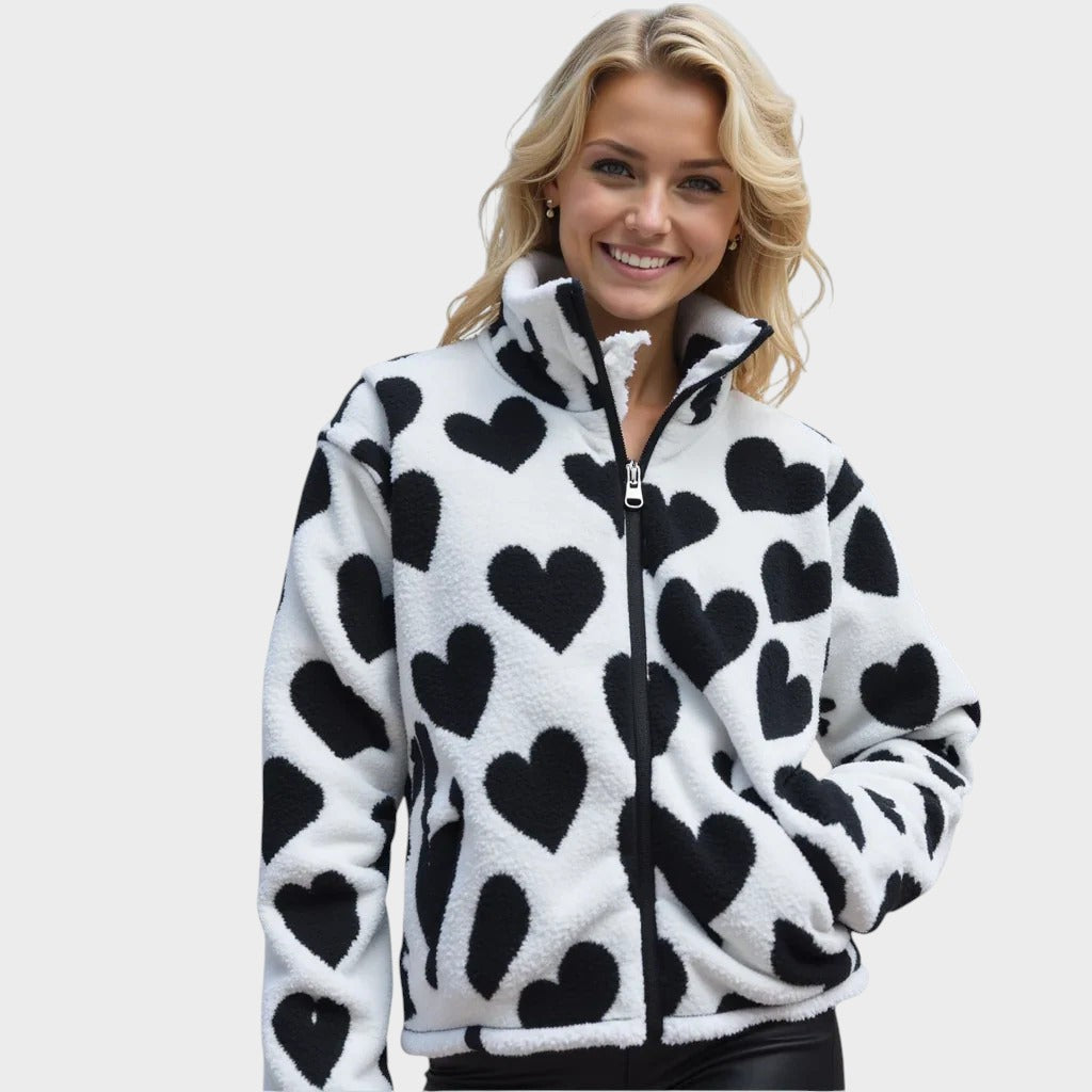 Ivana™ ｜Obojstranná bunda s motívom srdca