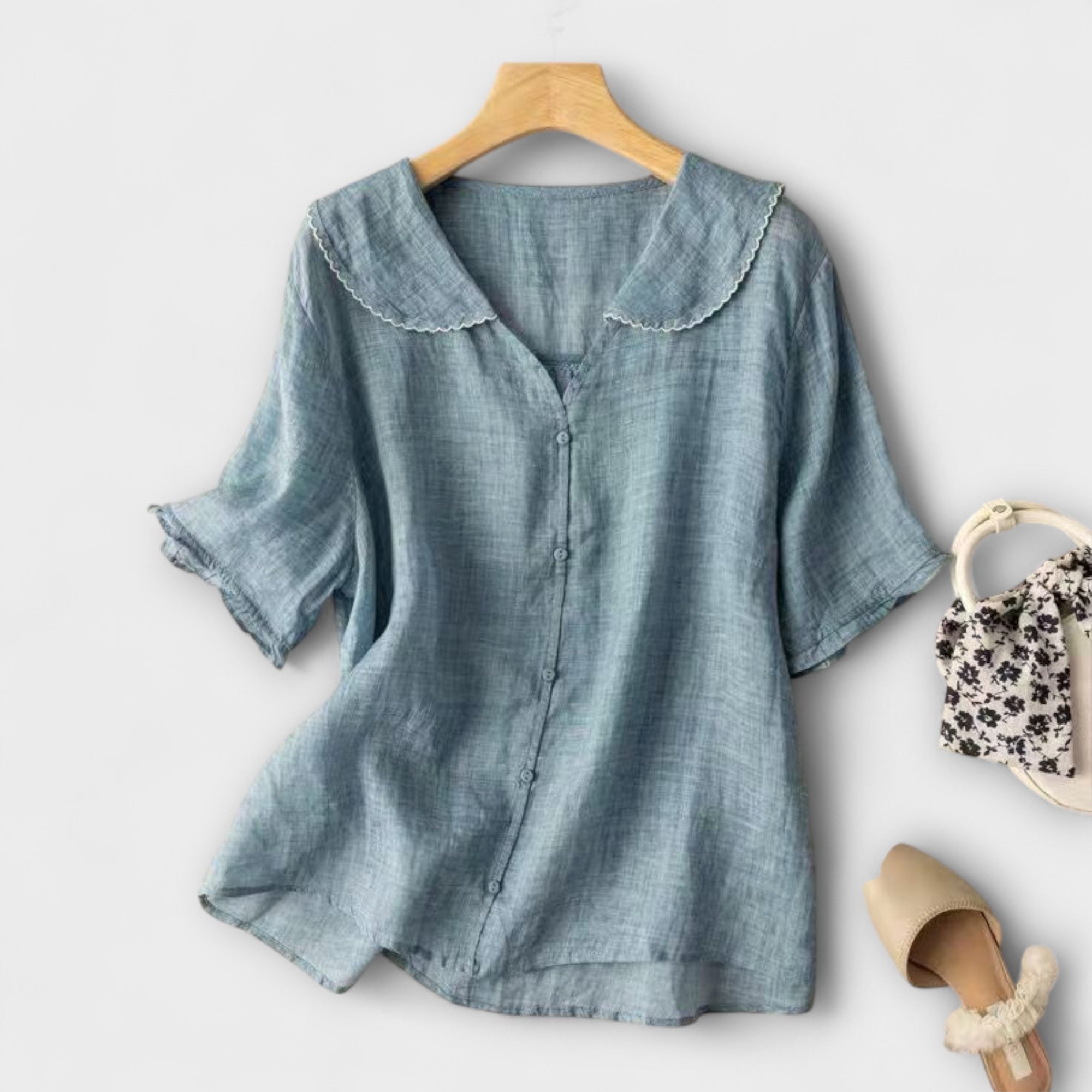 Brenda ™ ｜Ľanová blúzka