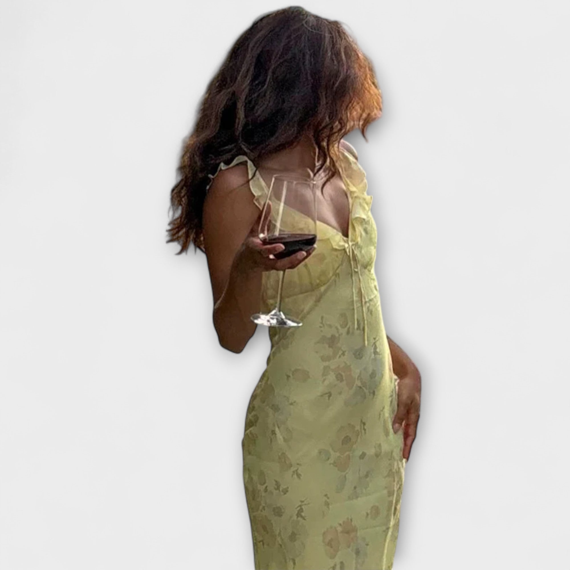 Evka ™ ｜Kryptografický kvetinový vzor maxi šaty