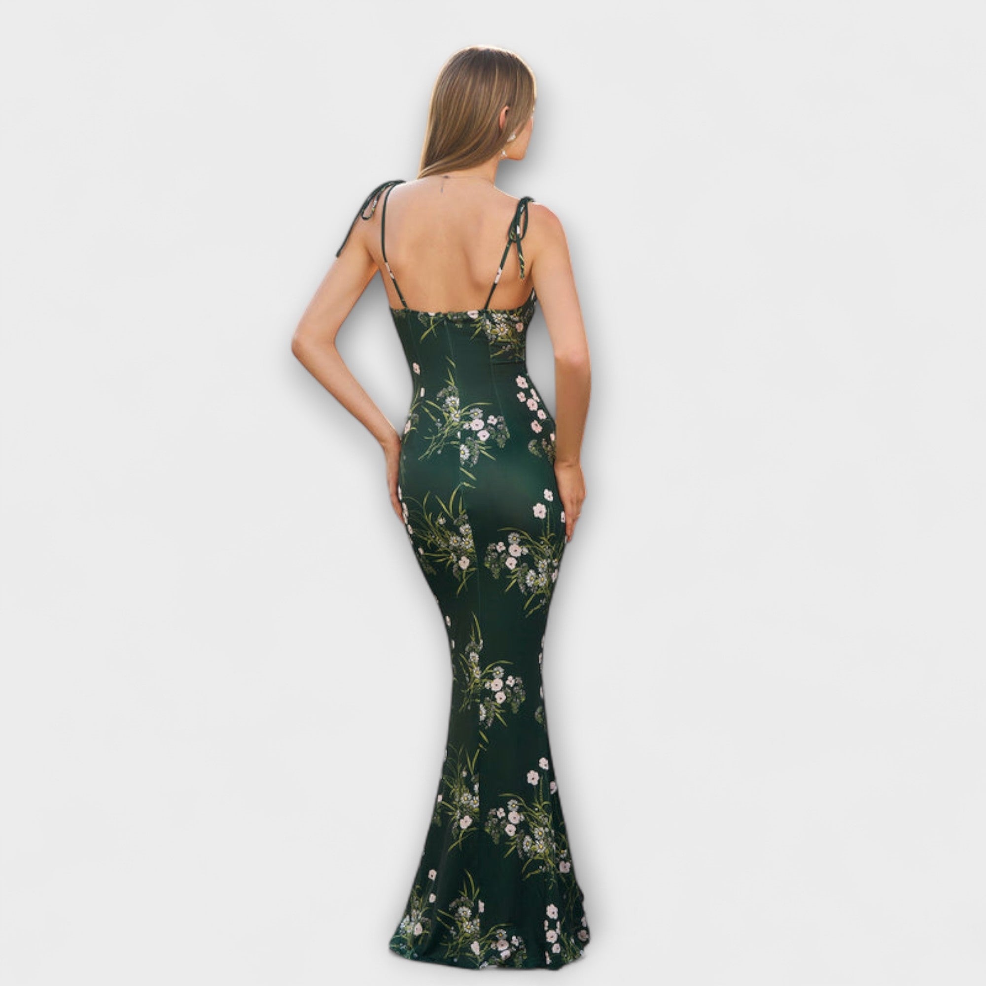 Thalia ™ ｜ Kvetinová potlač spoločenských šiat s viazanými ramienkami