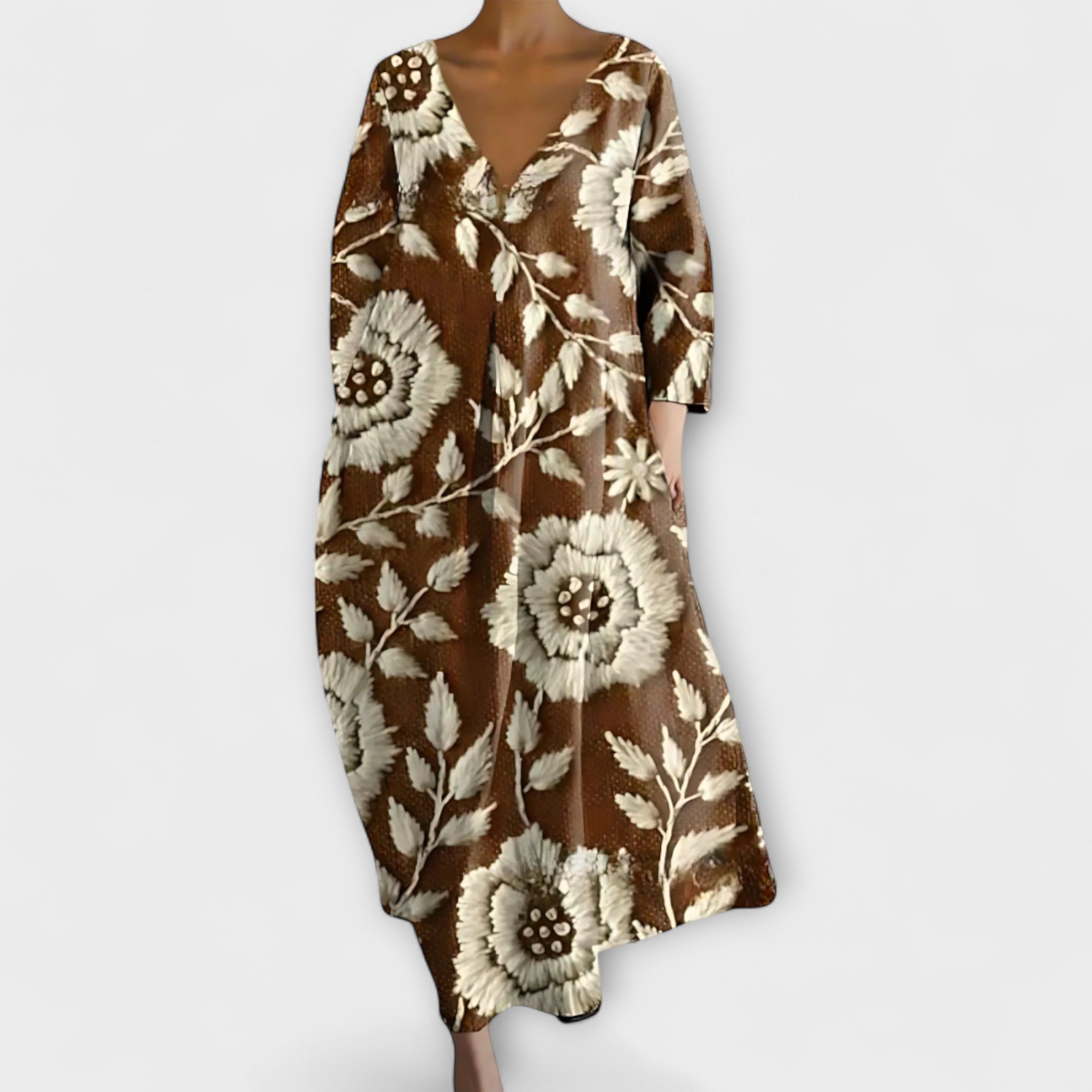 Fiona  ™ ｜ Dlhé, farebné šaty s výstrihom do V